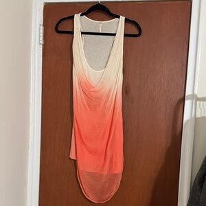 Saxx Cream and Orange Ombre Tank Top